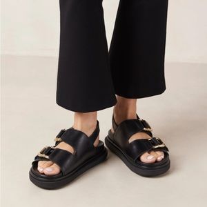 Alohas Harper Black Leather Sandals